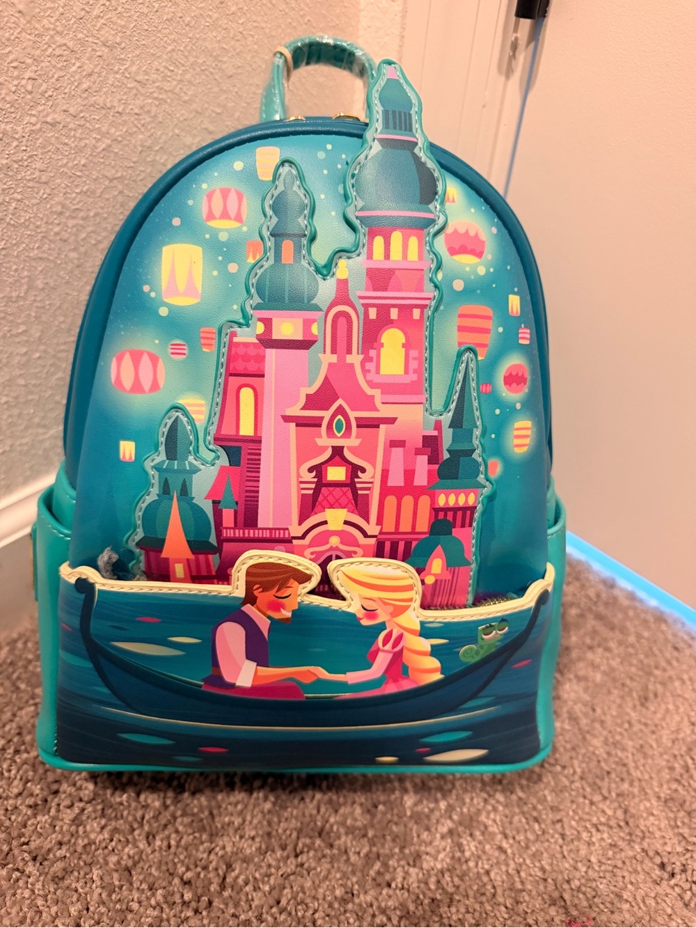 NWT Loungefly Disney Tangled Rapunzel Castle Glow Mini Backpack